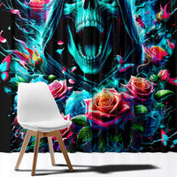 Rose Skull Window Curtain She Whispered Back Iam The Storm - Wonder Print Shop