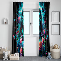 Rose Skull Window Curtain She Whispered Back Iam The Storm - Wonder Print Shop