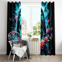 Rose Skull Window Curtain She Whispered Back Iam The Storm - Wonder Print Shop