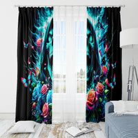 Rose Skull Window Curtain She Whispered Back Iam The Storm - Wonder Print Shop