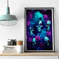 Rose Skull Canvas Wall Art I'm Never Alone My Demon Are With Me 24/7 - Wonder Print Shop