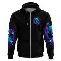 Rose Skull Hoodie I'm Never Alone My Demon Are With Me 24/7 - Wonder Print Shop