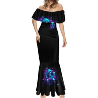 Rose Skull Mermaid Dress I'm Never Alone My Demon Are With Me 24/7 - Wonder Print Shop
