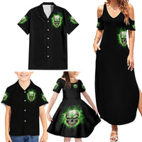 Thunder Skull Family Matching Summer Maxi Dress and Hawaiian Shirt I'm Not Anti-Social I Must Not User Friendly - Wonder Print Shop