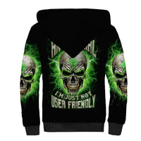 Thunder Skull Sherpa Hoodie I'm Not Anti-Social I Must Not User Friendly - Wonder Print Shop