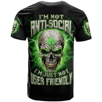 Thunder Skull T Shirt I'm Not Anti-Social I Must Not User Friendly - Wonder Print Shop
