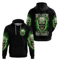 Thunder Skull Zip Hoodie I'm Not Anti-Social I Must Not User Friendly - Wonder Print Shop