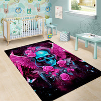 Skull Lady Area Rug In My Next Life I Want To Be The Karma Fairy - Wonder Print Shop