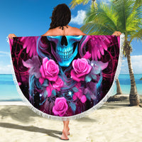 Skull Lady Beach Blanket In My Next Life I Want To Be The Karma Fairy - Wonder Print Shop