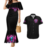 Skull Lady Couples Matching Mermaid Dress and Hawaiian Shirt In My Next Life I Want To Be The Karma Fairy - Wonder Print Shop