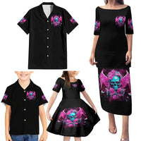 Skull Lady Family Matching Puletasi and Hawaiian Shirt In My Next Life I Want To Be The Karma Fairy - Wonder Print Shop
