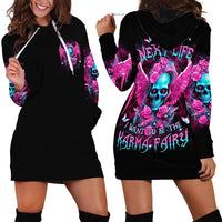 Skull Lady Hoodie Dress In My Next Life I Want To Be The Karma Fairy - Wonder Print Shop