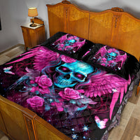 Skull Lady Quilt Bed Set In My Next Life I Want To Be The Karma Fairy - Wonder Print Shop