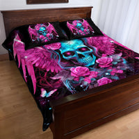 Skull Lady Quilt Bed Set In My Next Life I Want To Be The Karma Fairy - Wonder Print Shop
