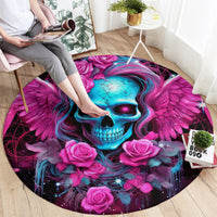 Skull Lady Round Carpet In My Next Life I Want To Be The Karma Fairy