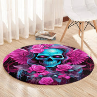 Skull Lady Round Carpet In My Next Life I Want To Be The Karma Fairy