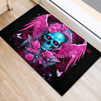 Skull Lady Rubber Doormat In My Next Life I Want To Be The Karma Fairy - Wonder Print Shop