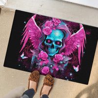 Skull Lady Rubber Doormat In My Next Life I Want To Be The Karma Fairy - Wonder Print Shop