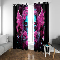 Skull Lady Window Curtain In My Next Life I Want To Be The Karma Fairy - Wonder Print Shop
