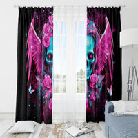 Skull Lady Window Curtain In My Next Life I Want To Be The Karma Fairy - Wonder Print Shop