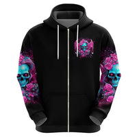 Skull Lady Zip Hoodie In My Next Life I Want To Be The Karma Fairy - Wonder Print Shop