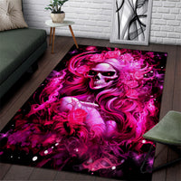 Skull Lady Area Rug Look Hot Be Cold - Wonder Print Shop