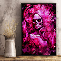 Skull Lady Canvas Wall Art Look Hot Be Cold - Wonder Print Shop
