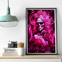 Skull Lady Canvas Wall Art Look Hot Be Cold - Wonder Print Shop