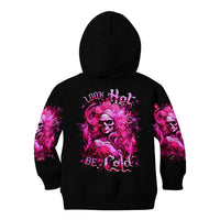Skull Lady Kid Hoodie Look Hot Be Cold - Wonder Print Shop