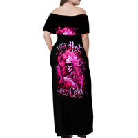 Skull Lady Off Shoulder Maxi Dress Look Hot Be Cold - Wonder Print Shop