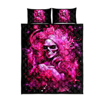 Skull Lady Quilt Bed Set Look Hot Be Cold - Wonder Print Shop