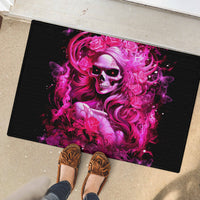 Skull Lady Rubber Doormat Look Hot Be Cold - Wonder Print Shop