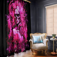 Skull Lady Window Curtain Look Hot Be Cold - Wonder Print Shop