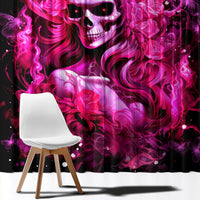Skull Lady Window Curtain Look Hot Be Cold - Wonder Print Shop