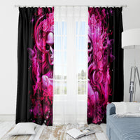 Skull Lady Window Curtain Look Hot Be Cold - Wonder Print Shop