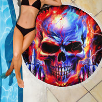 Flame Skull Beach Blanket My Give A Fuck Is Broken But My Go Fuck Yourself Is Fully Functional - Wonder Print Shop
