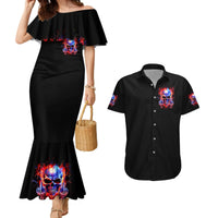 Flame Skull Couples Matching Mermaid Dress and Hawaiian Shirt My Give A Fuck Is Broken But My Go Fuck Yourself Is Fully Functional - Wonder Print Shop