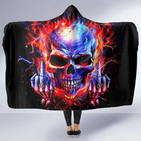 Flame Skull Hooded Blanket My Give A Fuck Is Broken But My Go Fuck Yourself Is Fully Functional DT01