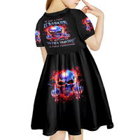 Flame Skull Kid Short Sleeve Dress My Give A Fuck Is Broken But My Go Fuck Yourself Is Fully Functional - Wonder Print Shop