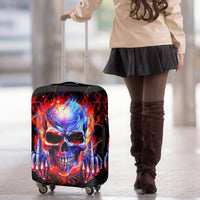 Flame Skull Luggage Cover My Give A Fuck Is Broken But My Go Fuck Yourself Is Fully Functional - Wonder Print Shop