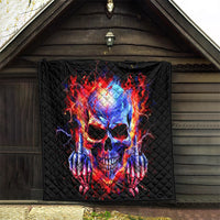 Flame Skull Quilt My Give A Fuck Is Broken But My Go Fuck Yourself Is Fully Functional - Wonder Print Shop