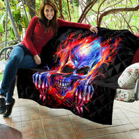 Flame Skull Quilt My Give A Fuck Is Broken But My Go Fuck Yourself Is Fully Functional - Wonder Print Shop