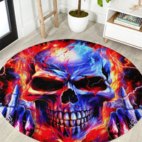 Flame Skull Round Carpet My Give A Fuck Is Broken But My Go Fuck Yourself Is Fully Functional DT01