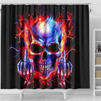 Flame Skull Shower Curtain My Give A Fuck Is Broken But My Go Fuck Yourself Is Fully Functional DT01