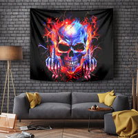 Flame Skull Tapestry My Give A Fuck Is Broken But My Go Fuck Yourself Is Fully Functional - Wonder Print Shop