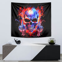 Flame Skull Tapestry My Give A Fuck Is Broken But My Go Fuck Yourself Is Fully Functional - Wonder Print Shop