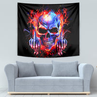 Flame Skull Tapestry My Give A Fuck Is Broken But My Go Fuck Yourself Is Fully Functional - Wonder Print Shop