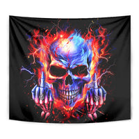 Flame Skull Tapestry My Give A Fuck Is Broken But My Go Fuck Yourself Is Fully Functional - Wonder Print Shop