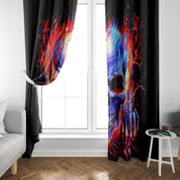 Flame Skull Window Curtain My Give A Fuck Is Broken But My Go Fuck Yourself Is Fully Functional - Wonder Print Shop