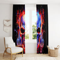 Flame Skull Window Curtain My Give A Fuck Is Broken But My Go Fuck Yourself Is Fully Functional - Wonder Print Shop